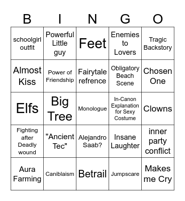 RPG Bingo Card