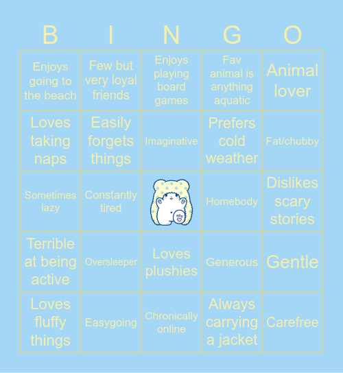 TAOHK&I Kinnie - Marumofubiyori Bingo Card