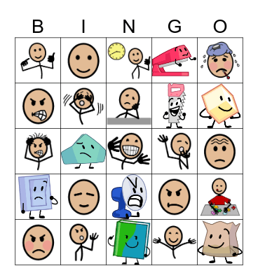 Cartoon Characters and Zones of Regulation Bingo Card