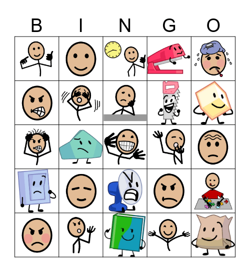 Cartoon Characters and Zones of Regulation Bingo Card