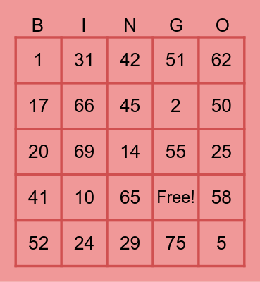 Bingo Card