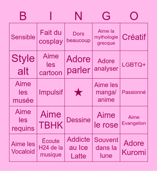 Point commun Bingo Card