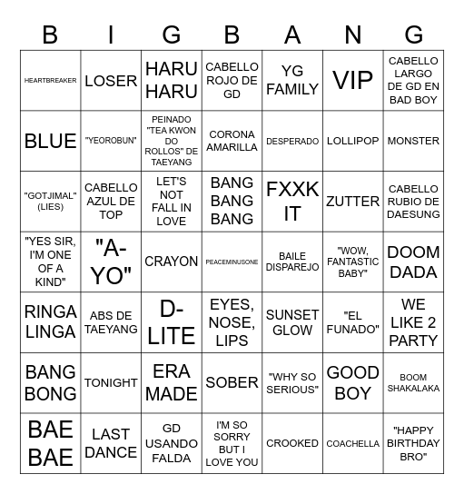 VIP PASSPORT PASS Bingo Card