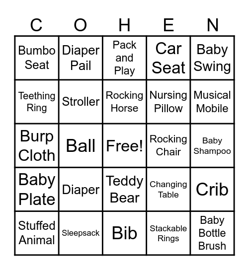 BABY BINGO Card