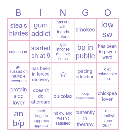 how similar are we - shed edition Bingo Card