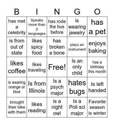 Find Someone Who... Bingo Card
