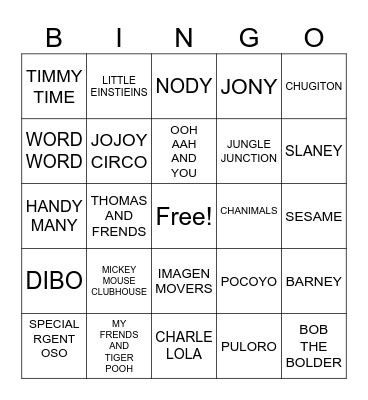 PLAY HOUSE Bingo Card