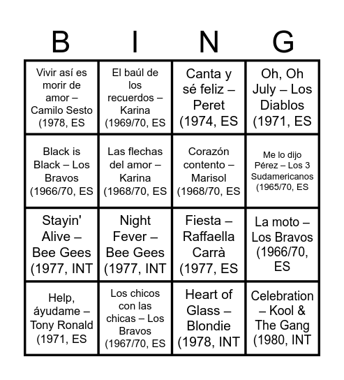 BODAS DE ORO FRANCISCO Y QUILI Bingo Card