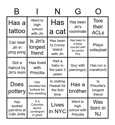 Find someone who... (Cannot repeat names) Bingo Card