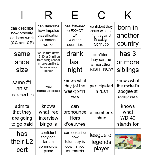 irec bingo Card