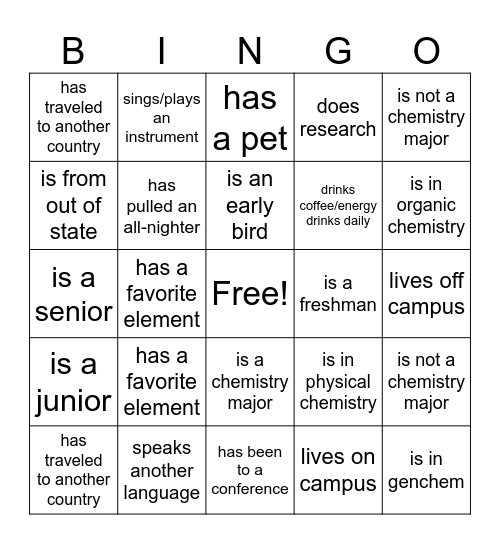 Find someone who... Bingo Card