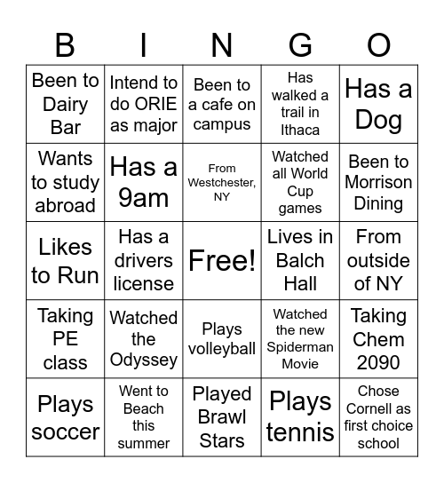 Get-To-Know-You Bingo Card