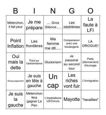 Glucksman TF1 20h 23/08/2026 Bingo Card