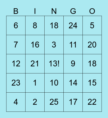 TOAP Team Bingo Card