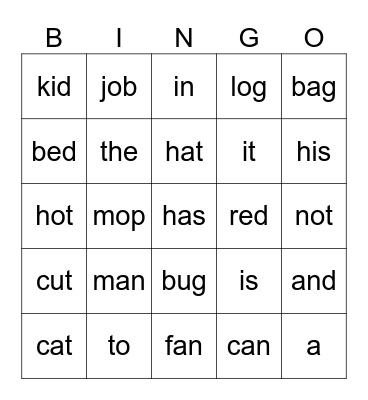 stories 3.1-3.6 Bingo Card