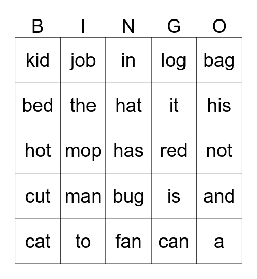 stories 3.1-3.6 Bingo Card