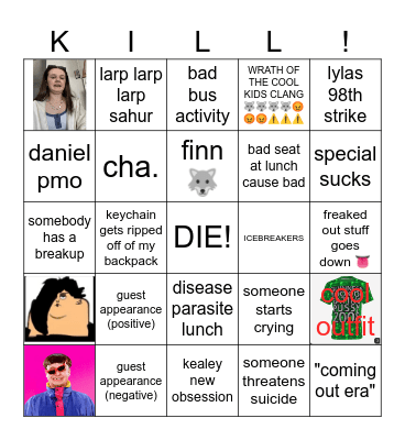 2026-2027 school year Bingo Card