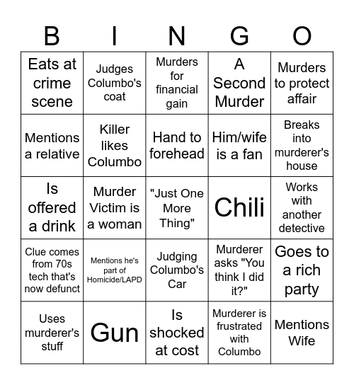 Columbingo! Bingo Card