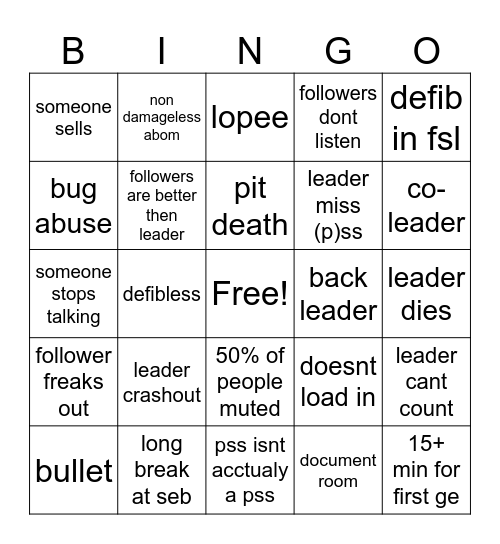 tbs bingo Card