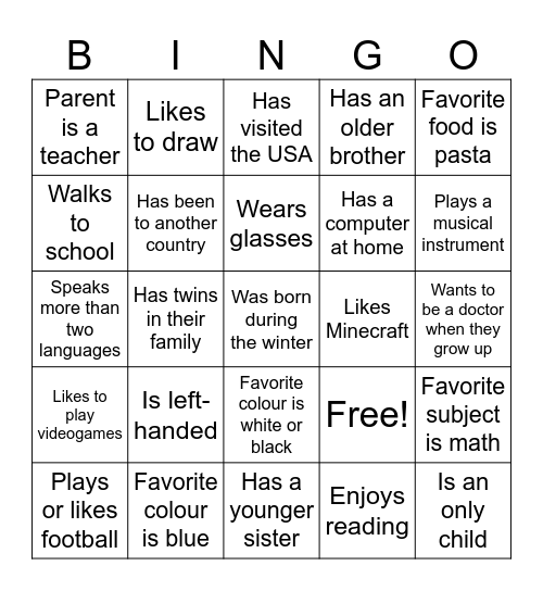 Maroon's first day of class! Bingo Card
