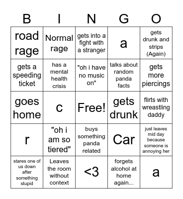 CARA BINGO Card