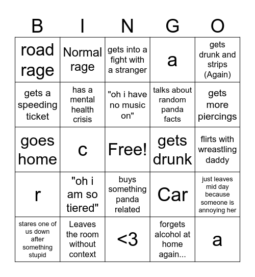 CARA BINGO Card