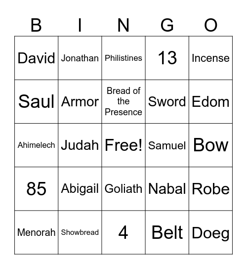 Samuel Week 7 Bingo Card