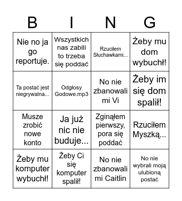 Bodzio Grający w Lola Bingo Card