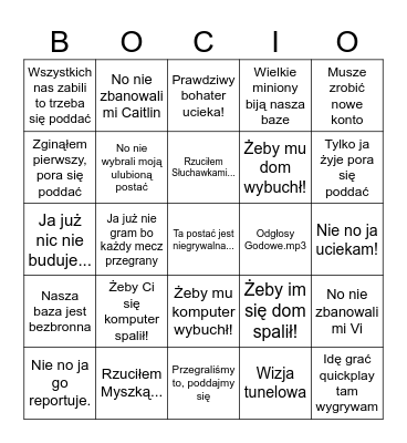 Bodzio Grający w Lola Bingo Card
