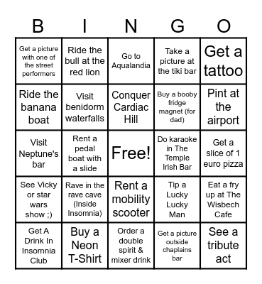 Emily In Beni Bingo Card