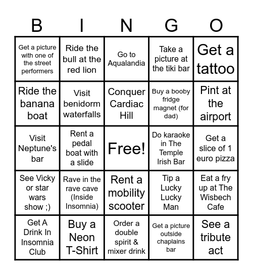 Emily In Beni Bingo Card