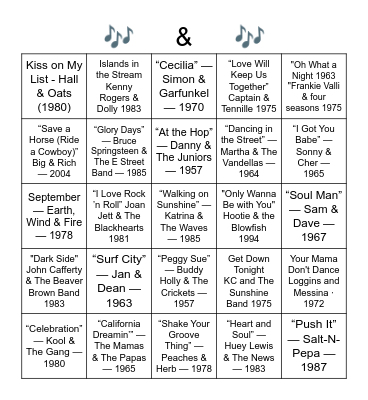 "AND" in the Band Name Bingo Card