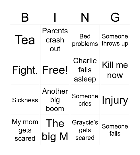 HHN Bingo Card