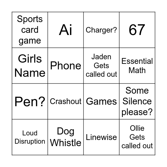 Ace Bingo Card
