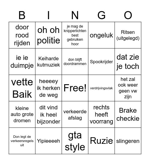 and the winner is... Bingo Card