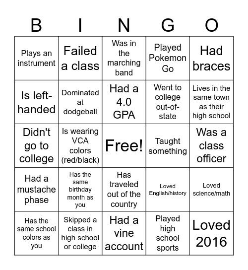 Find a graduate who Bingo Card