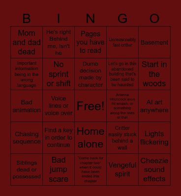 Shitty Roblox Game Tropes Bingo Card