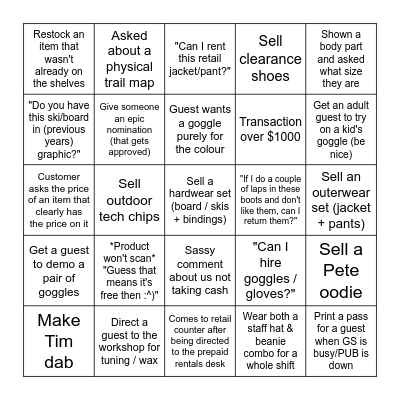 Retail Bingo 2026 Bingo Card