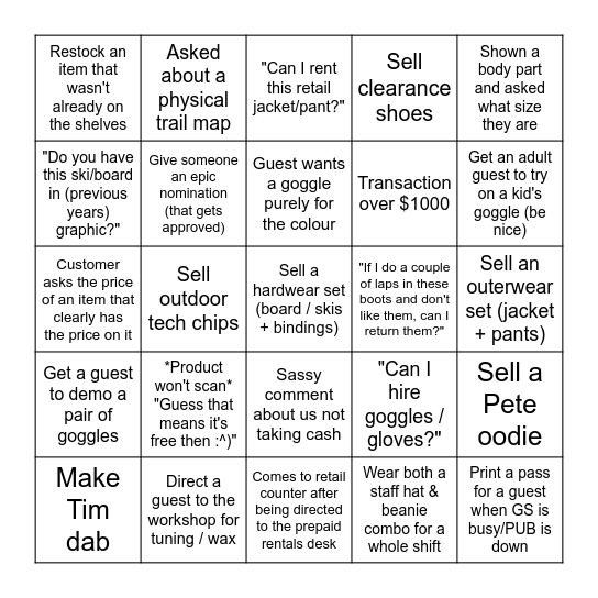 Retail Bingo 2026 Bingo Card