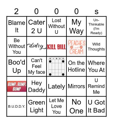 2000's R & B Bingo Card