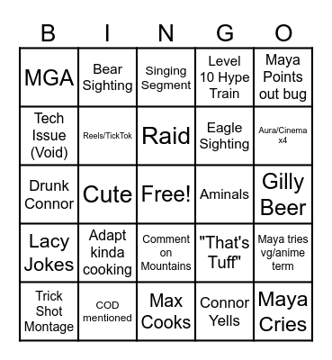 Not Geo Alaska Bingo Card