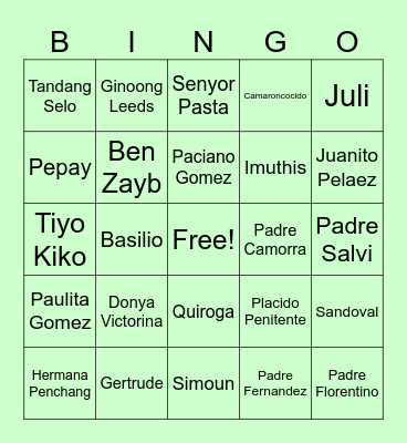 MGA TAUHAN Bingo Card