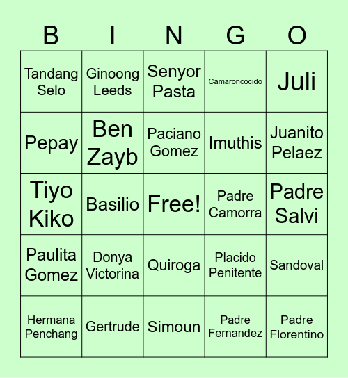 MGA TAUHAN Bingo Card