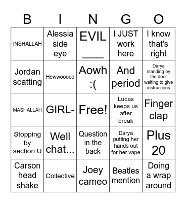 The Grass Bingo! Bingo Card