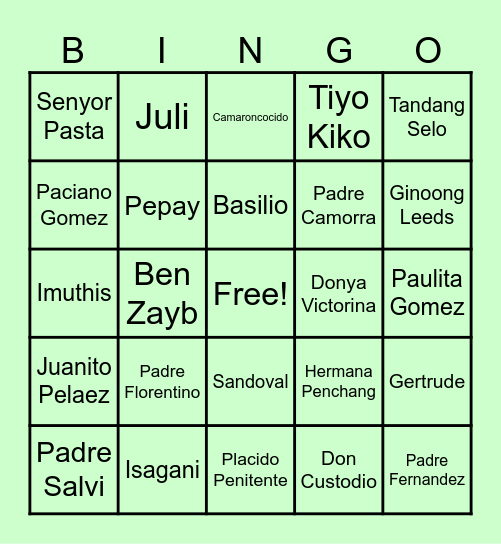 MGA TAUHAN Bingo Card