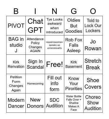 INFO Meeting Bingo Card
