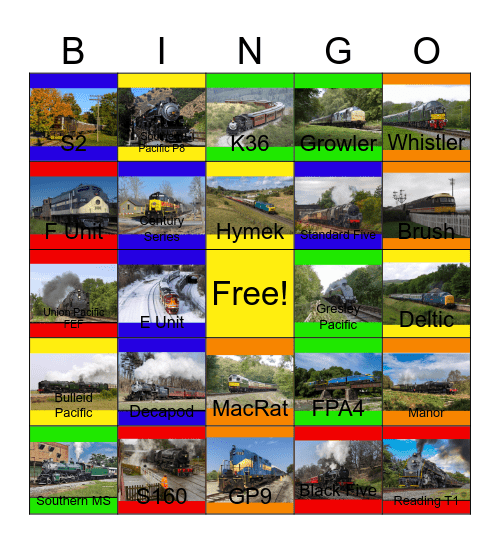 The Cuyahoga Valley Scenic Railroad and other Heritage Railroads that I would like to drive a colorful diesel locomotive while Laurie passed away one day Bingo Card
