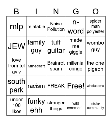 INSTAGRAM REELS BINGOOOOO! Bingo Card