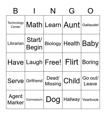 ASL Bingo Card