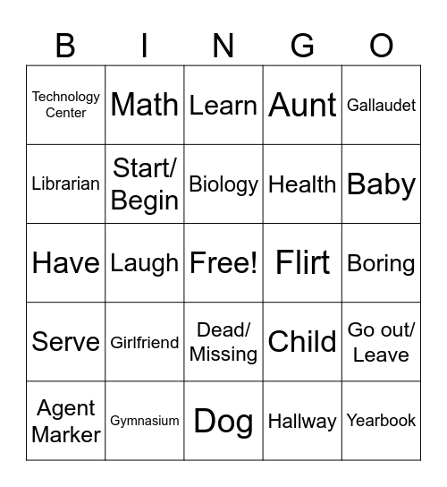 ASL Bingo Card